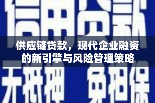 宁武供应链贷款，现代企业融资的新引擎与风险管理策略