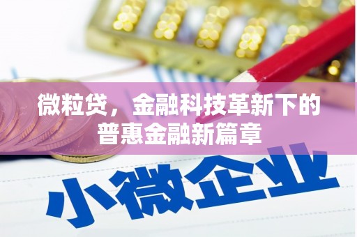 崇左微粒贷，金融科技革新下的普惠金融新篇章