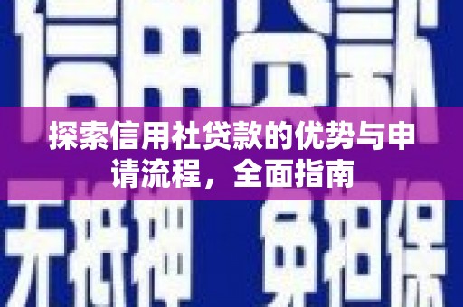 莎车探索信用社贷款的优势与申请流程，全面指南