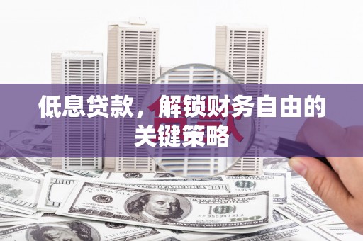 武隆低息贷款，解锁财务自由的关键策略