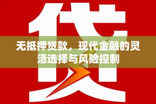 肃南无抵押贷款，现代金融的灵活选择与风险控制