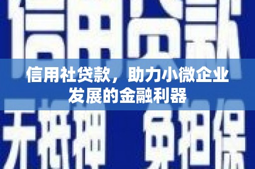 昆都仑信用社贷款，助力小微企业发展的金融利器
