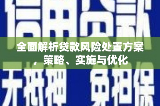 尚义全面解析贷款风险处置方案，策略、实施与优化